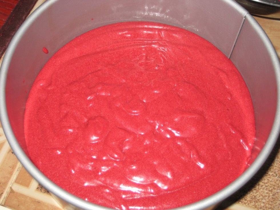 Pour onto prepared baking tin.(line the bottom with parchment paper.