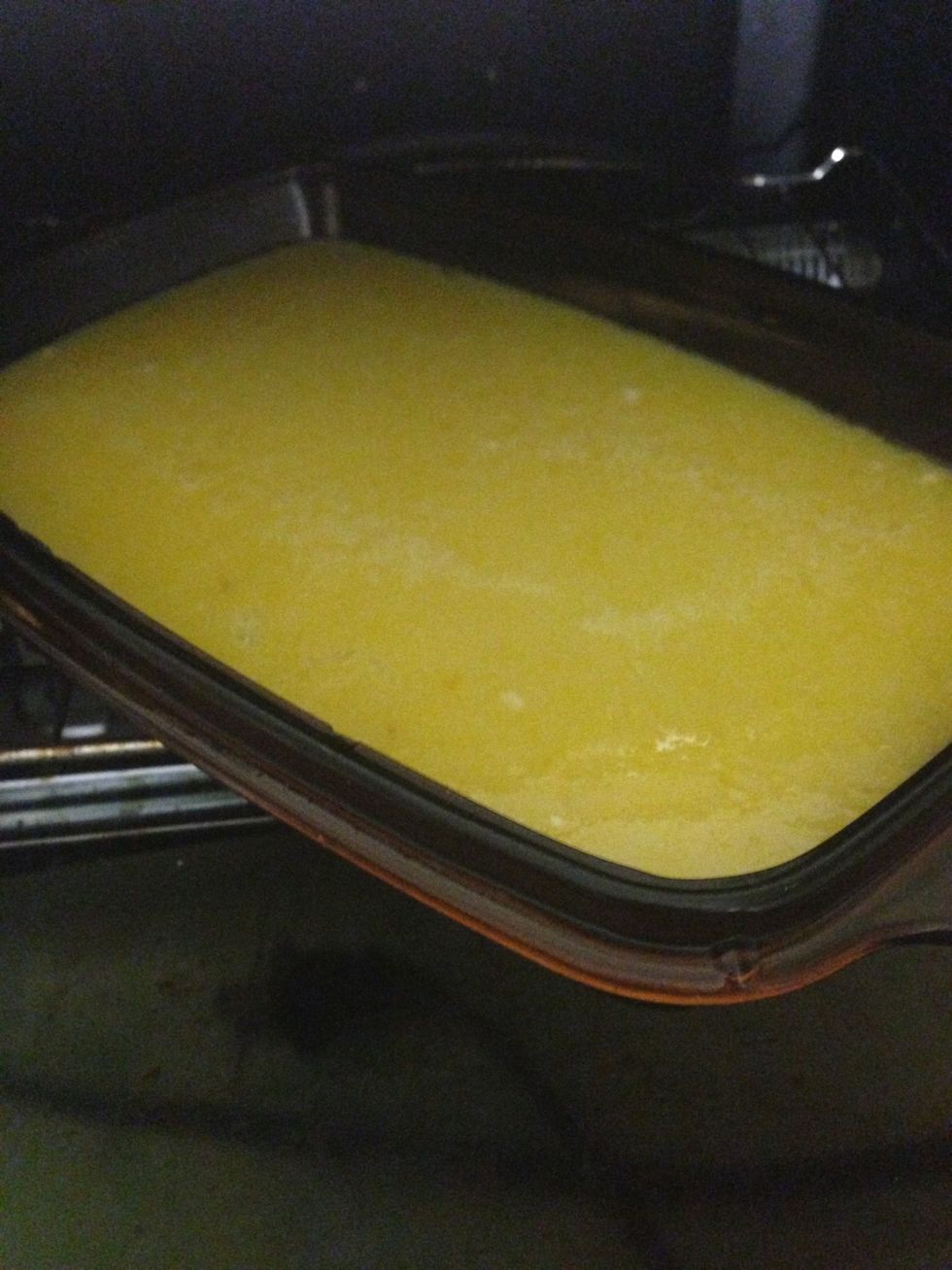 POUR ONTO SHORT BREAD AND Bake in an oven at 350 degrees for 25 minutes