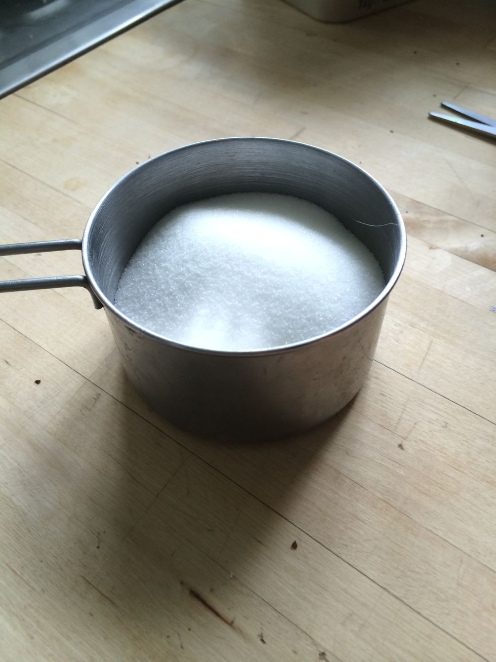 Pour out 3/4 cup off caster sugar