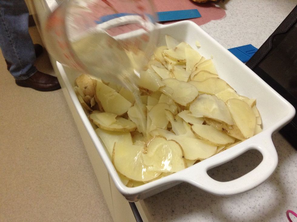 Pour over the potatoes