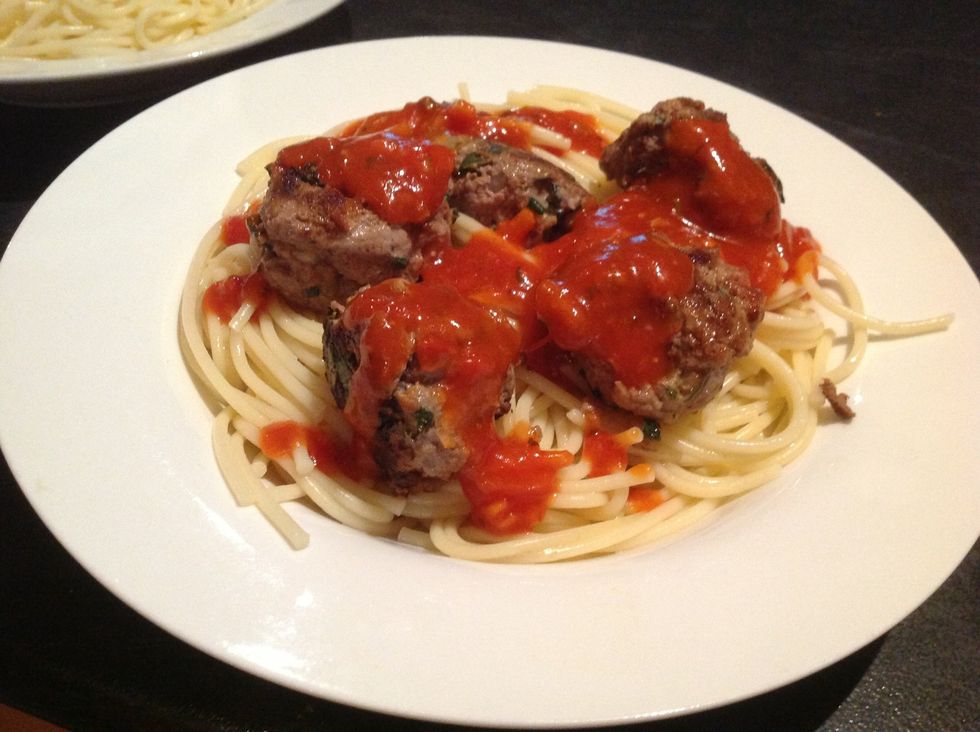 Pour over the warm sause