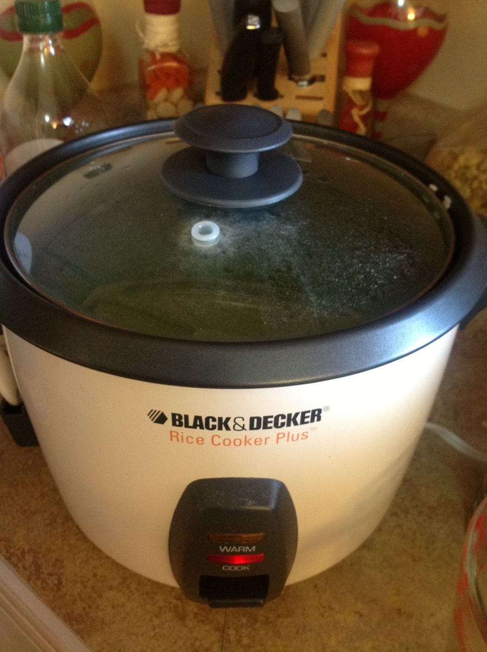 Pour rice in the rice cooker
