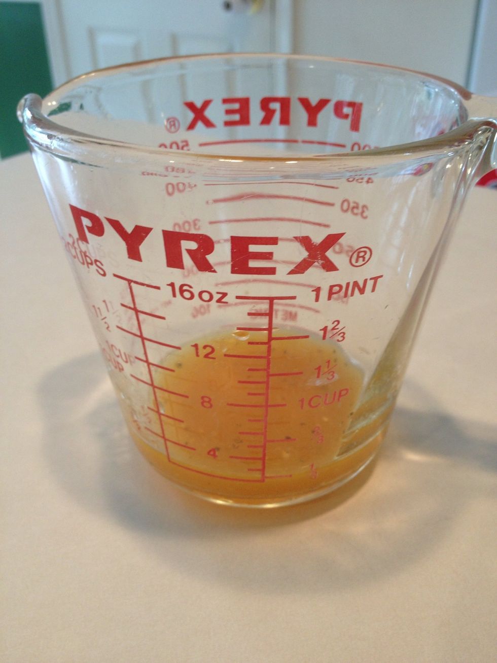 Pour sauce into a separate bowl or measuring cup.  You will use this later.