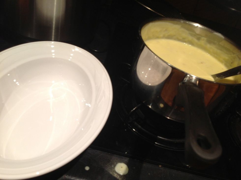 Pour sauce into dish