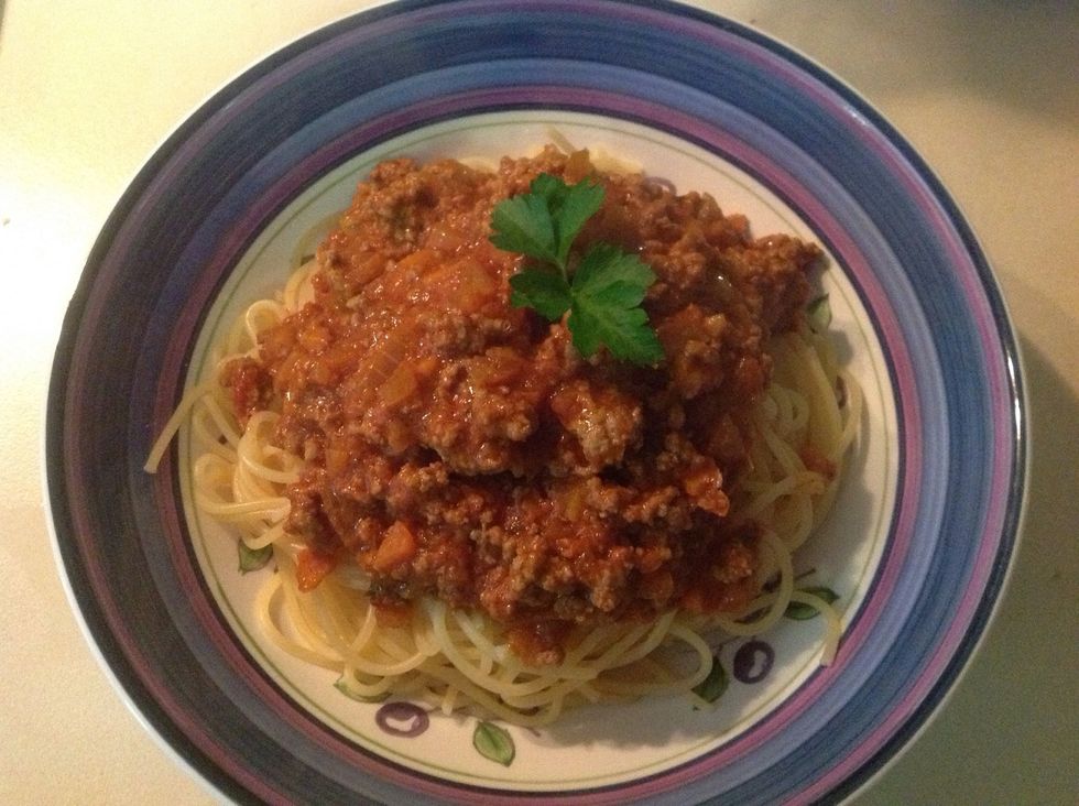 Pour sauce over the top. Enjoy :)