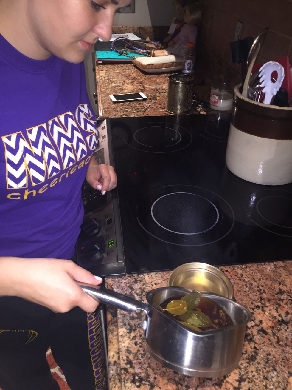Pour scent mixture into a melting bowl