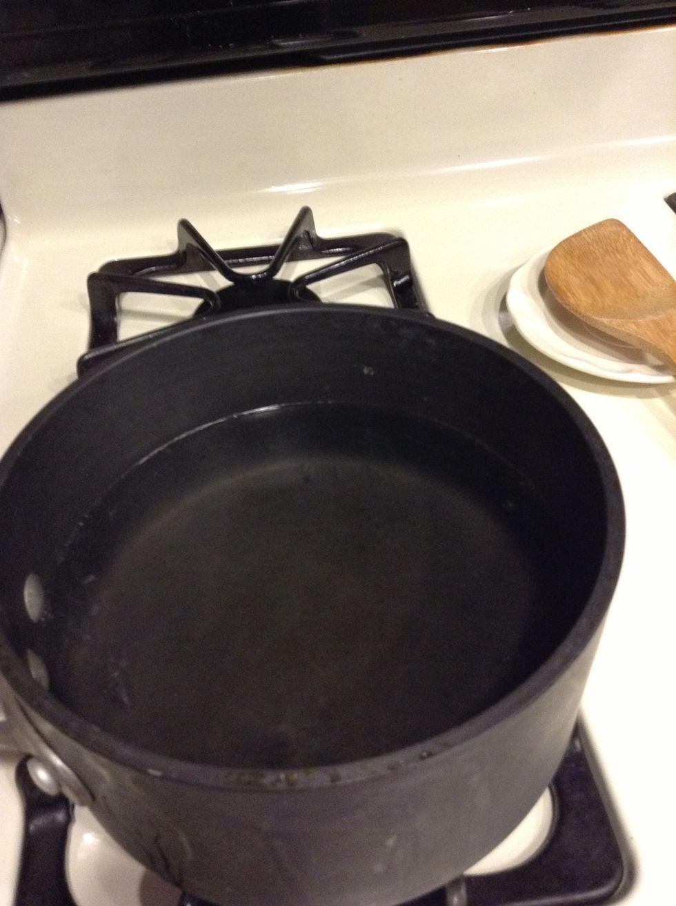 Pour six cups of water into the bowl