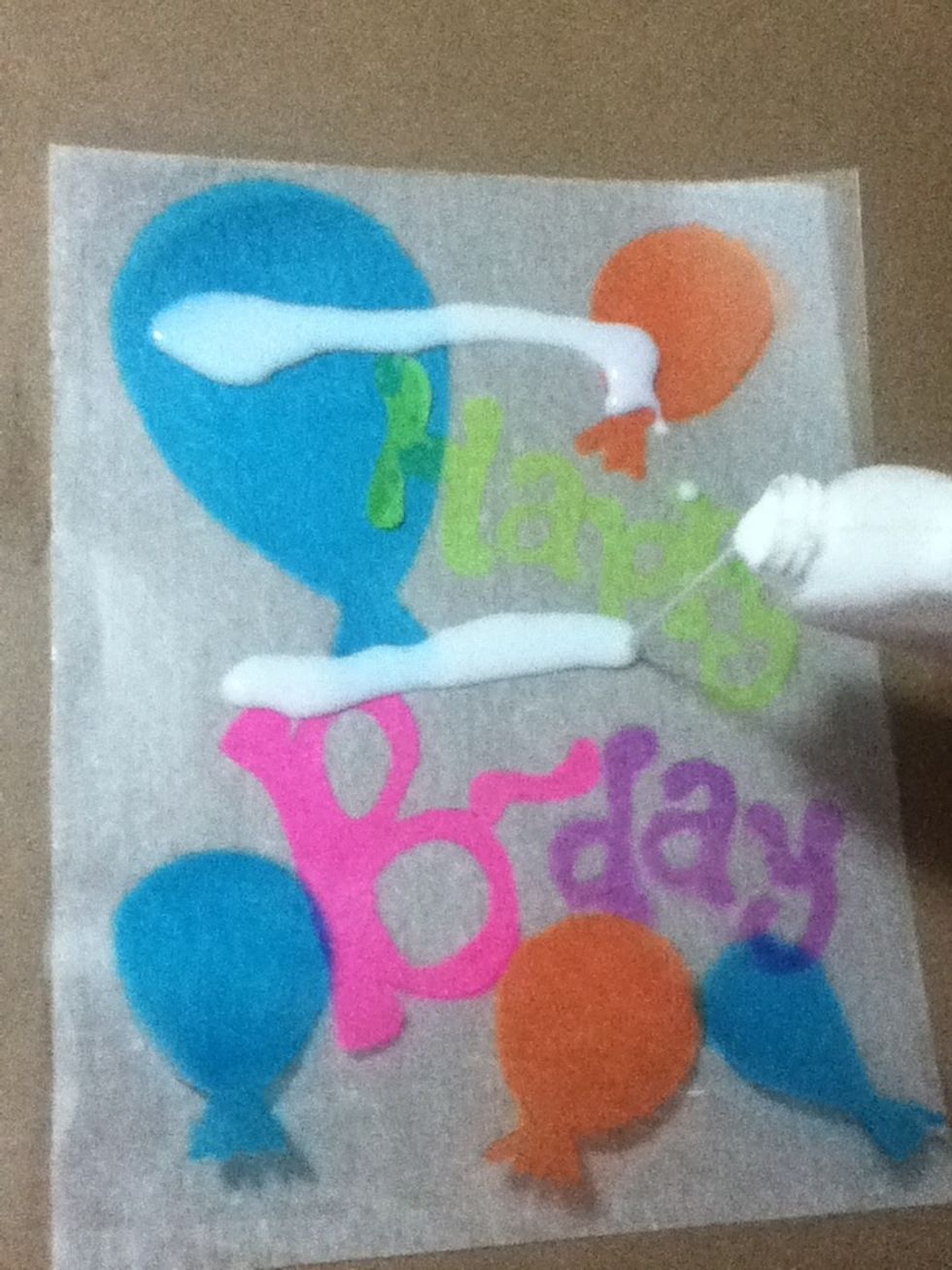 Pour some glue. When it'll dry this extra glue will make a translucent effect