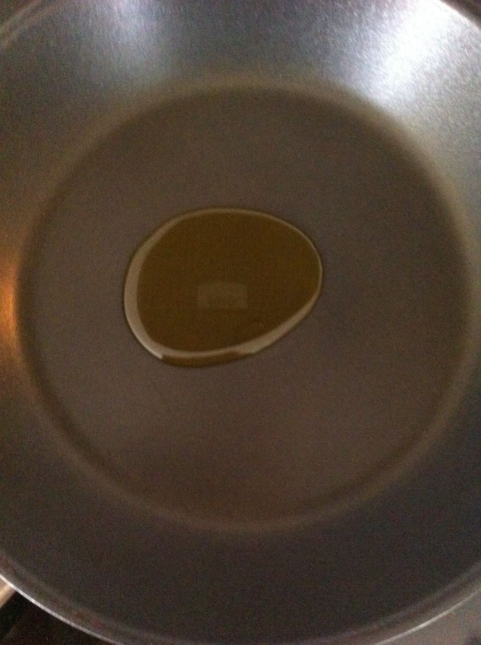 Pour some oil into a pan, an set at medium hot.