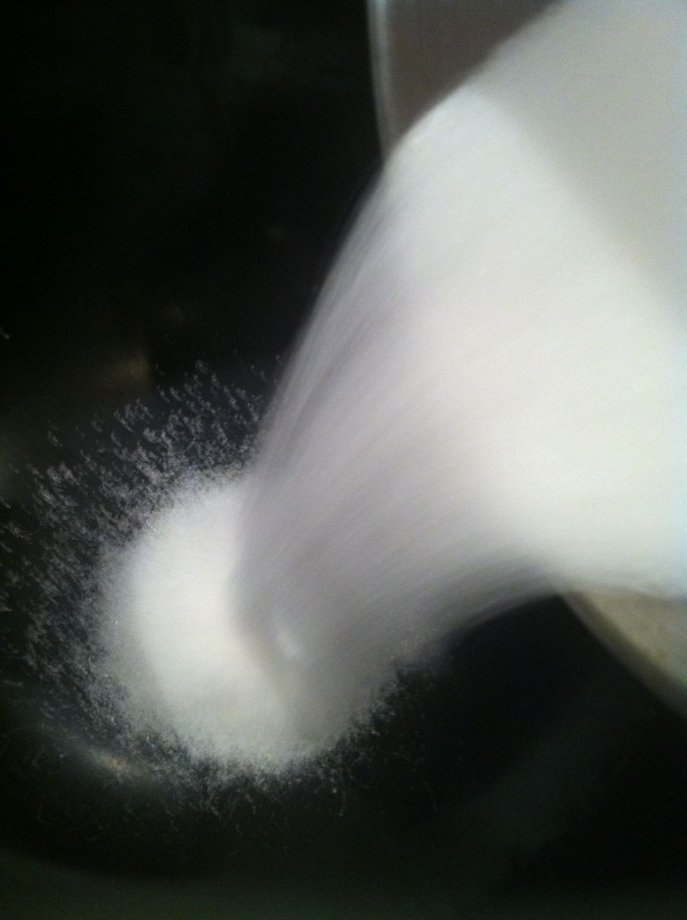 Pour sugar into a big bowl