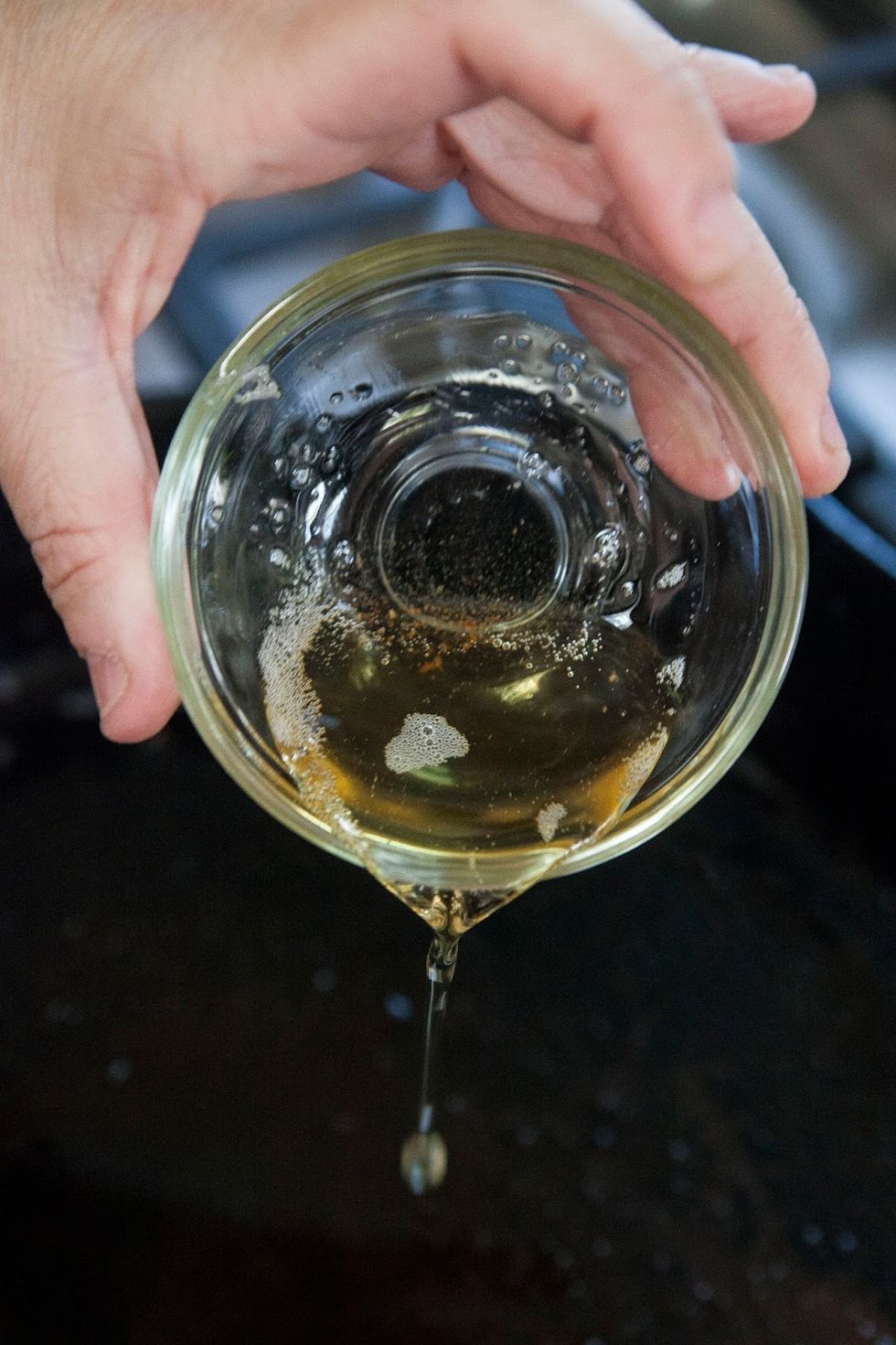 Pour the 2 Tbs of bacon grease back into the pan.