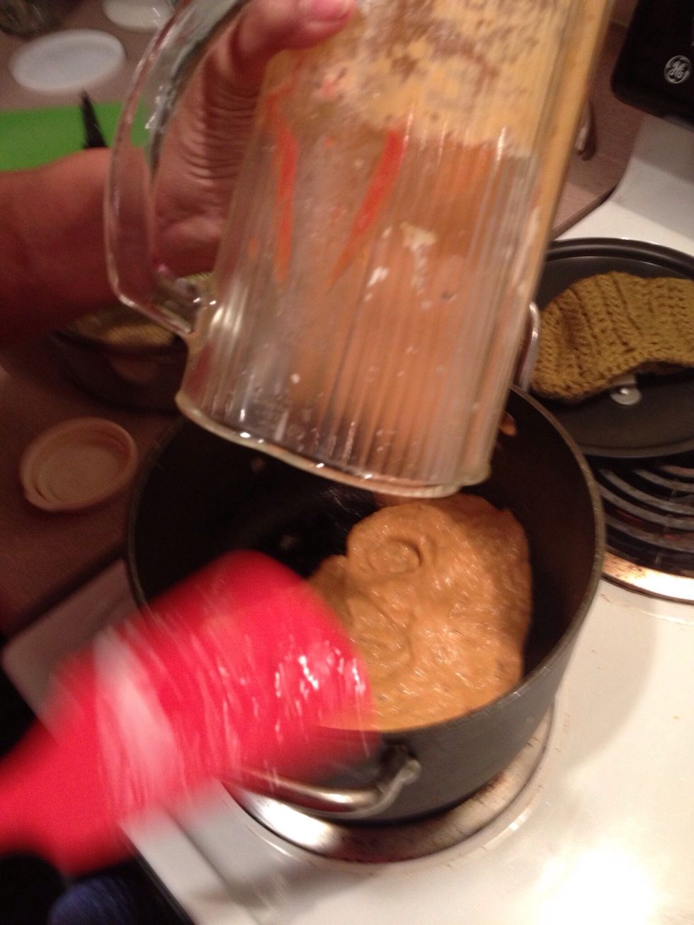 Pour the blended paste back into the pot.