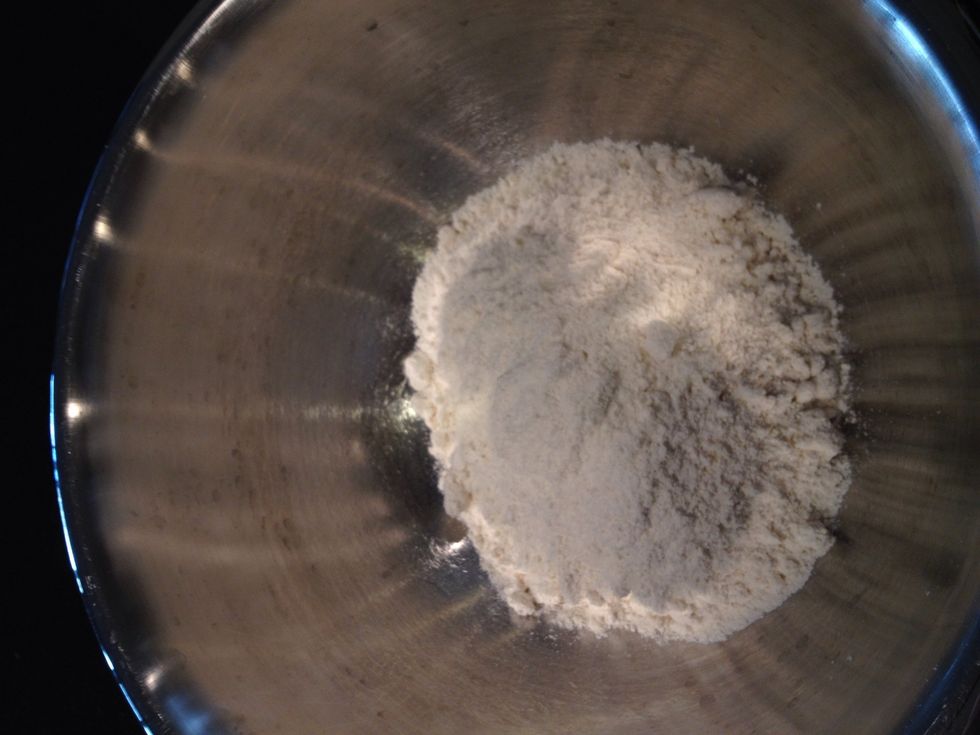 Pour the cake mix into a large bowl.