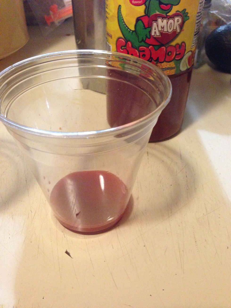 Pour the Chili powder or Chamoy, whatever you decided to use at the bottom of every cup you use.