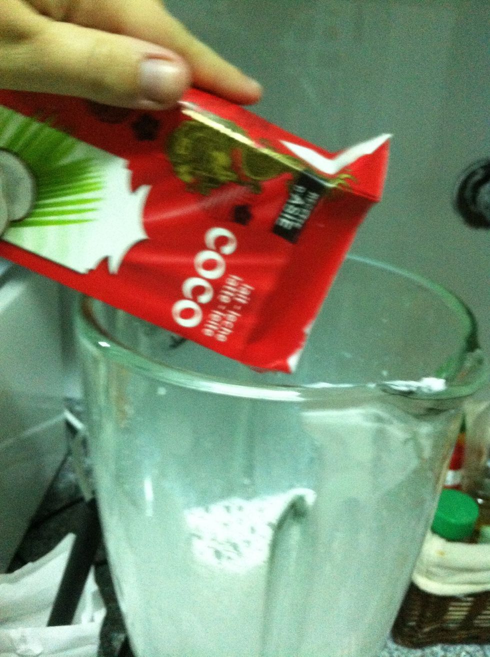 Pour the coconut milk to a blender