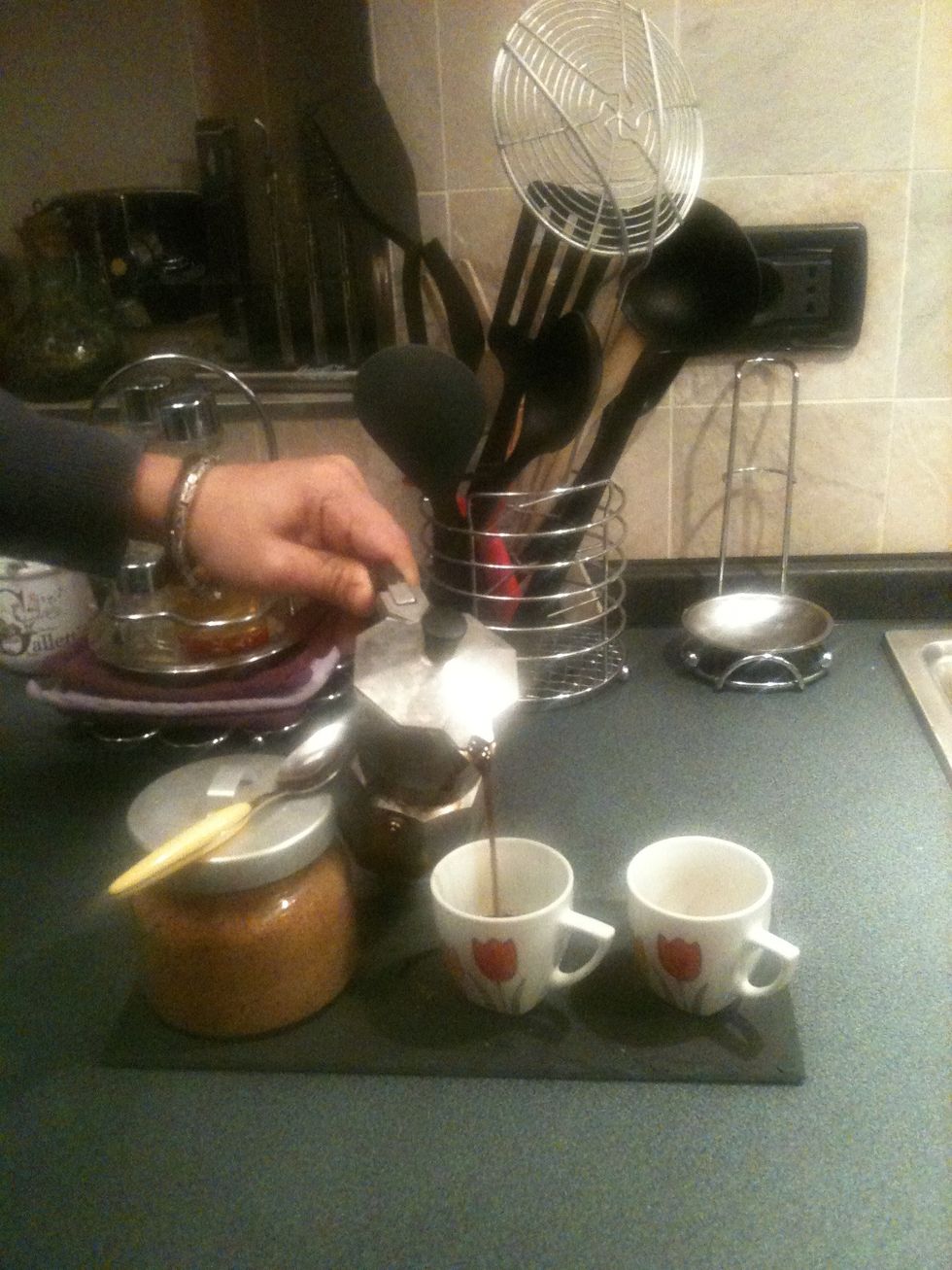 Pour the coffee