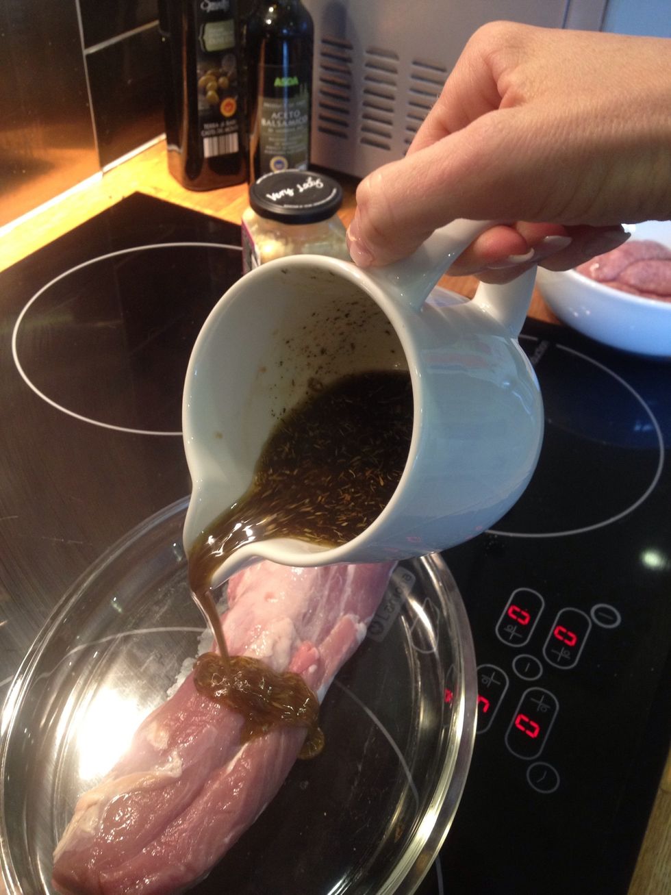 Pour the contents over the pork and place in the fridge overnight to marinade