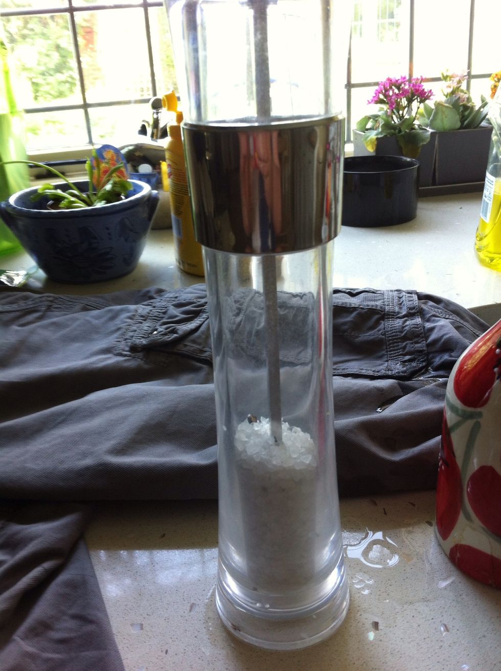 Pour the cream into the jar and add salt (optional) for flavour