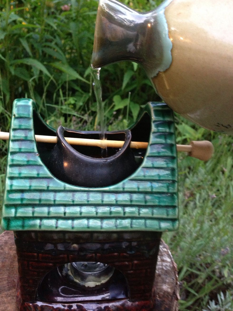 Pour the distilled water into the reservoir, fill almost to the top