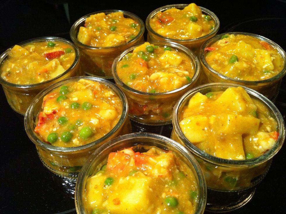 Pour the filling into the prepared pan