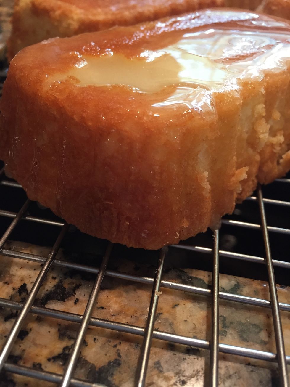 Pour the glaze over each top and let sit until the glaze hardens