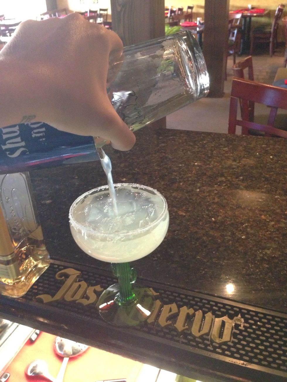 Pour the margarita