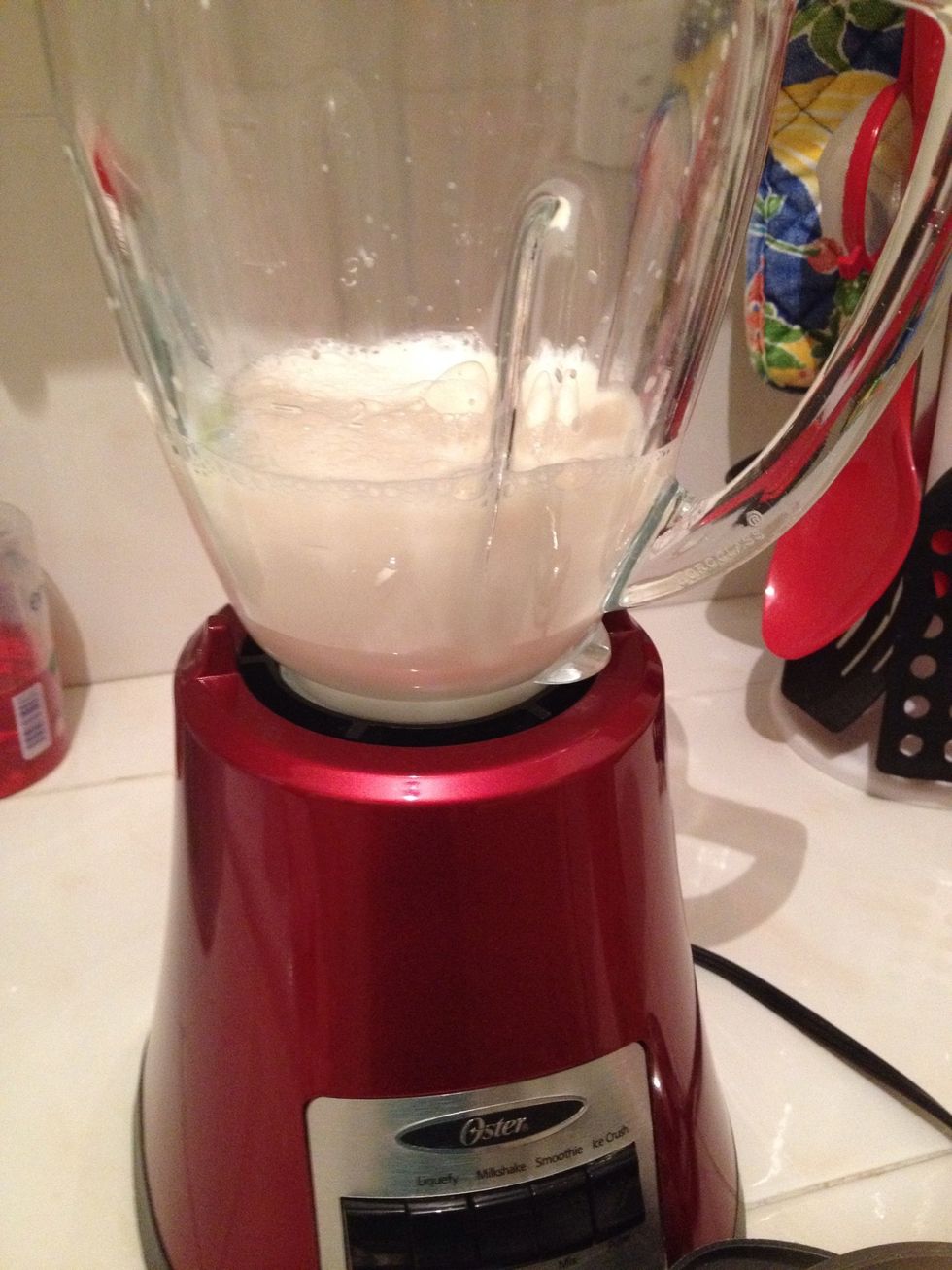 Pour the milk in the liquefier, depending on how much you want.