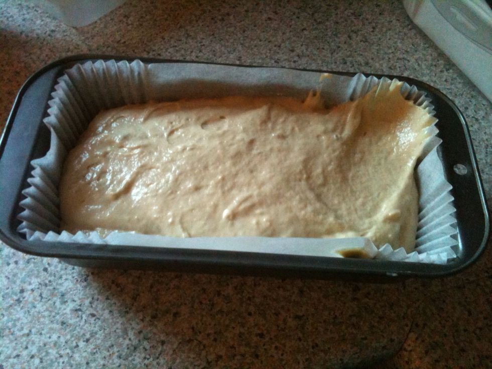 pour the mix in and smooth down!! :);)