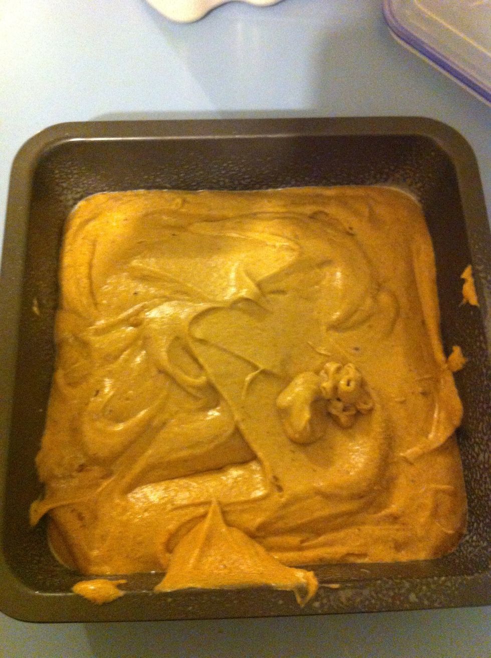 Pour the mix into a fairly shallow banking pan.