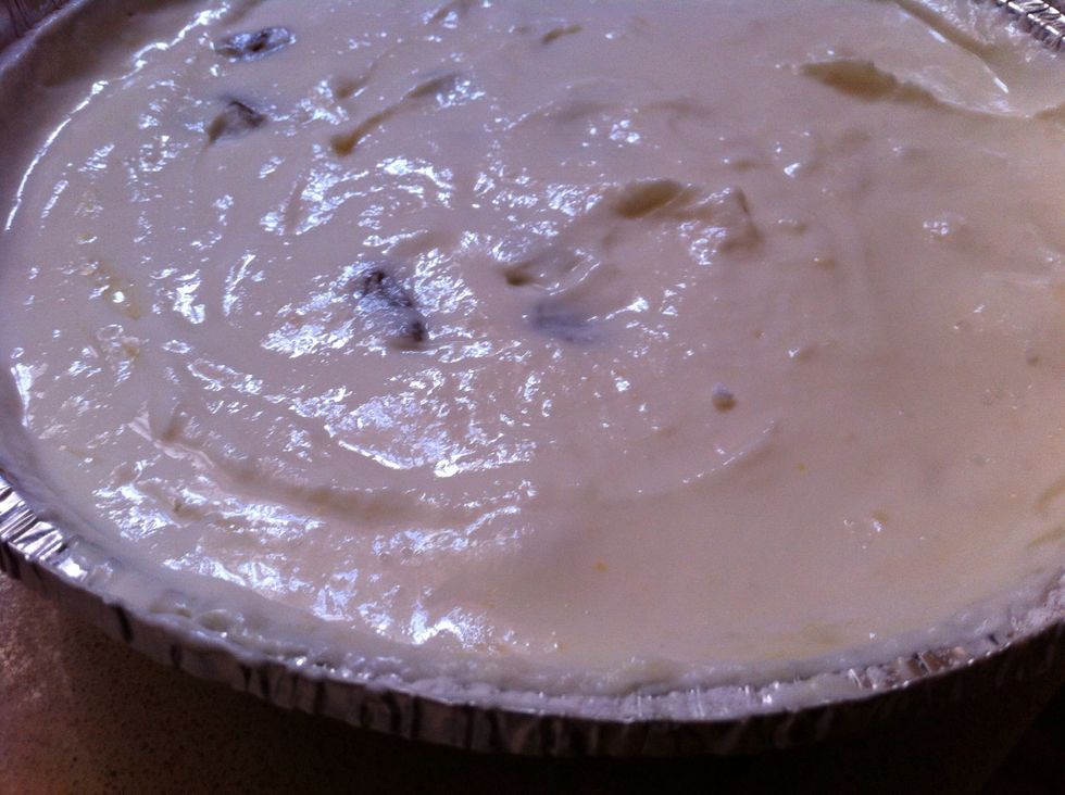 Pour the mix into a pan.