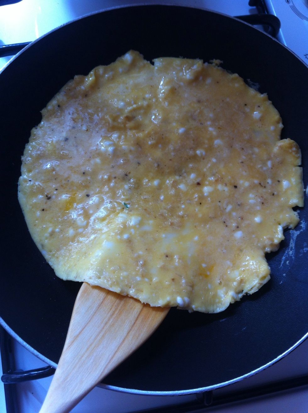 Pour the mixture. And wait, and flip :)