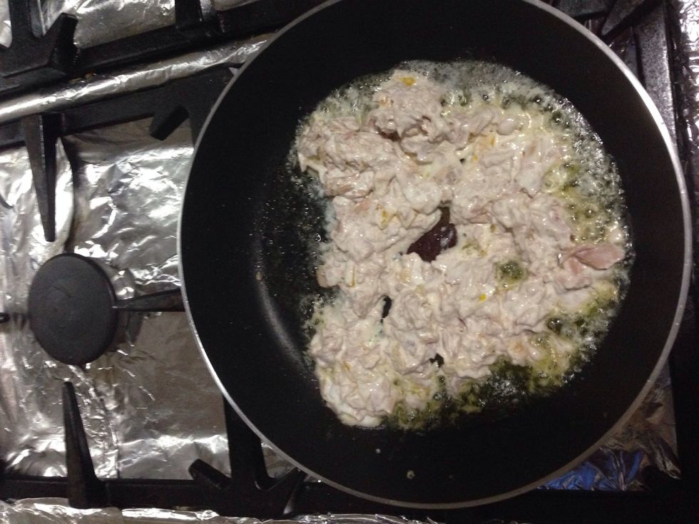 Pour the Mixture in the pan and work it for a while