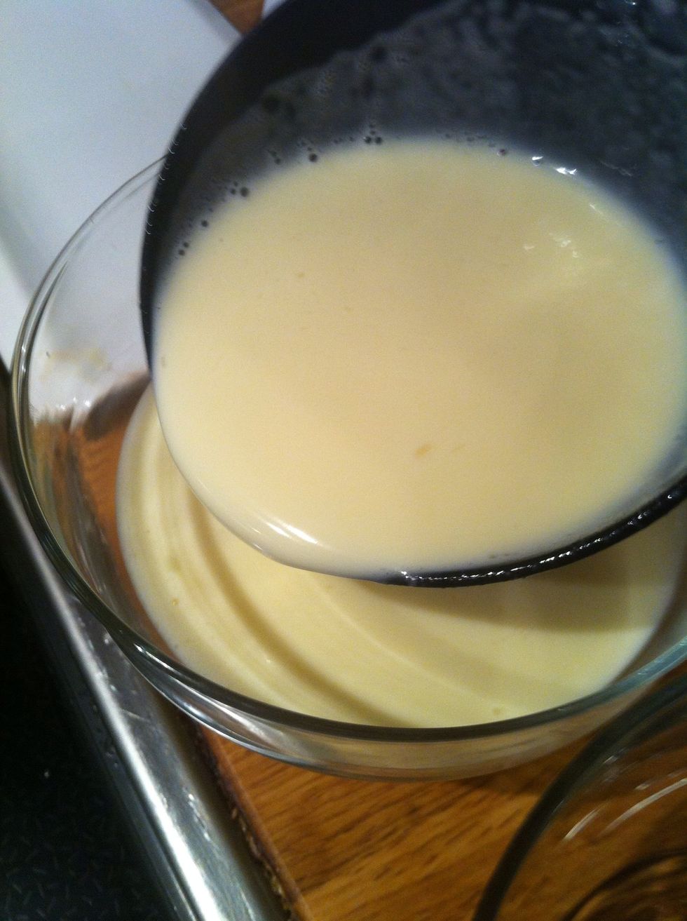 Pour the mixture into 4 ramekins or glasses or whatever you use