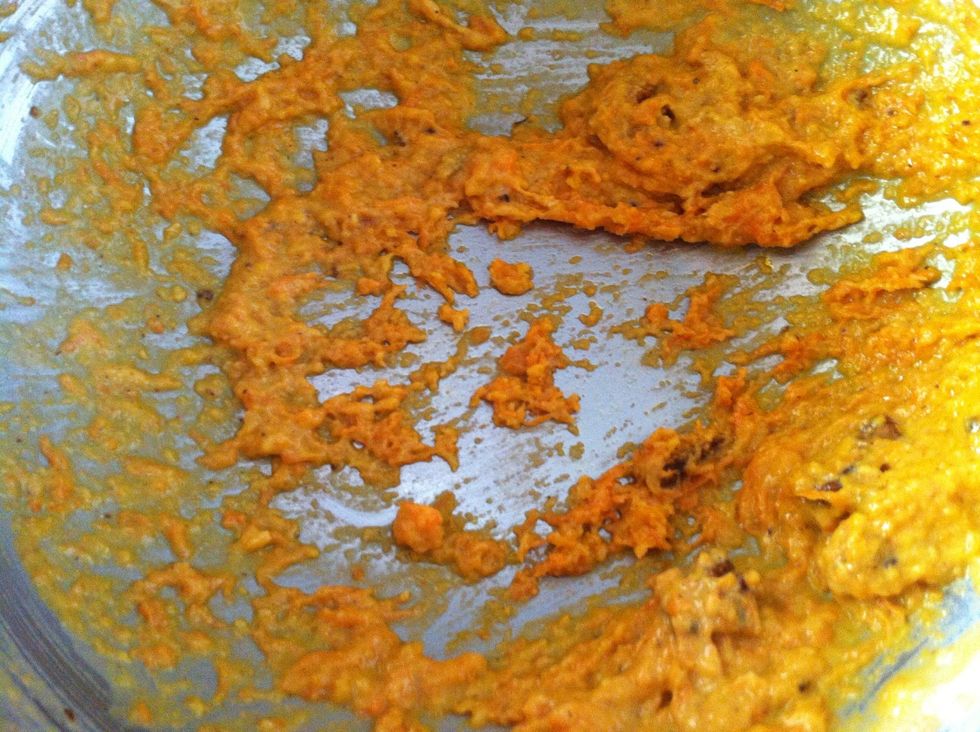 Pour the mixture into a greased tray and place into a 180 deg preheated oven for 35 to 40 minutes.