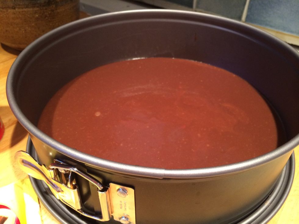 Pour the mixture into another round springform.