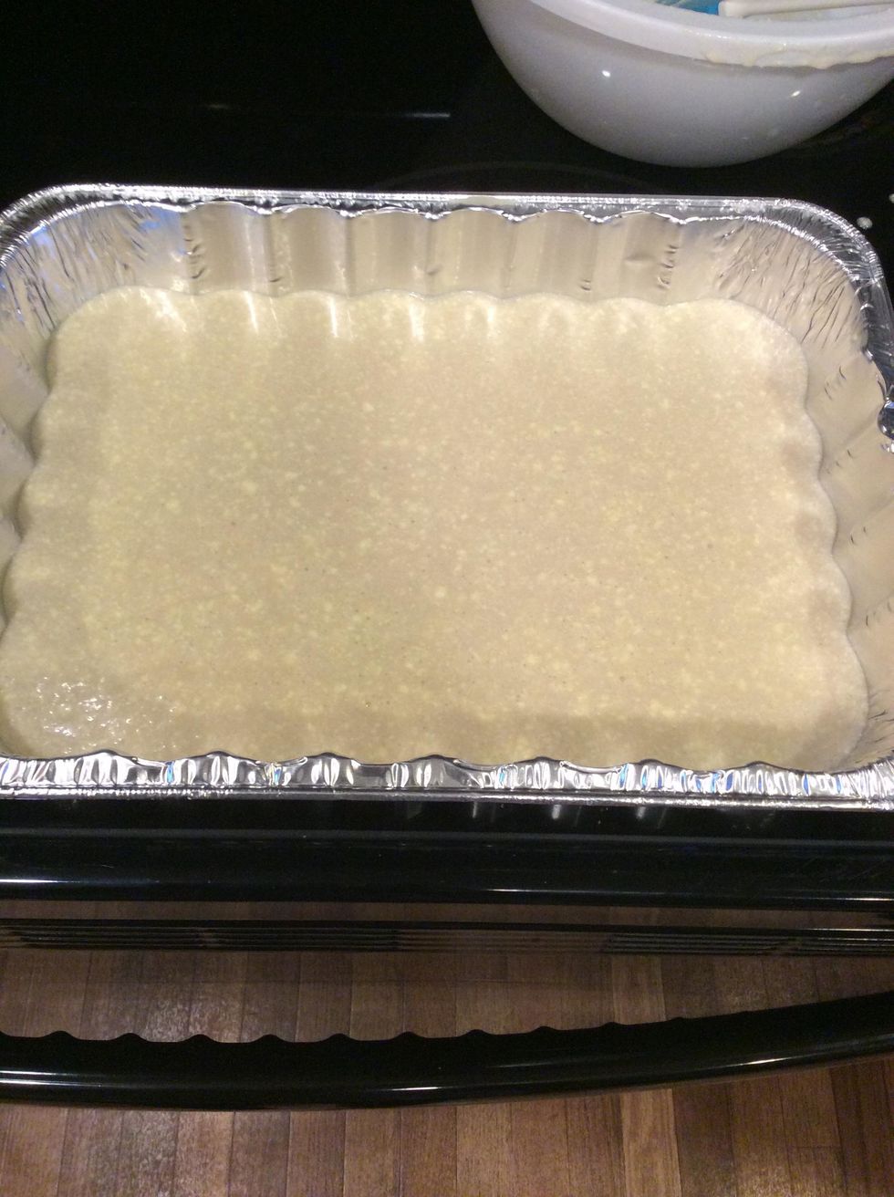 pour the mixture into the pan