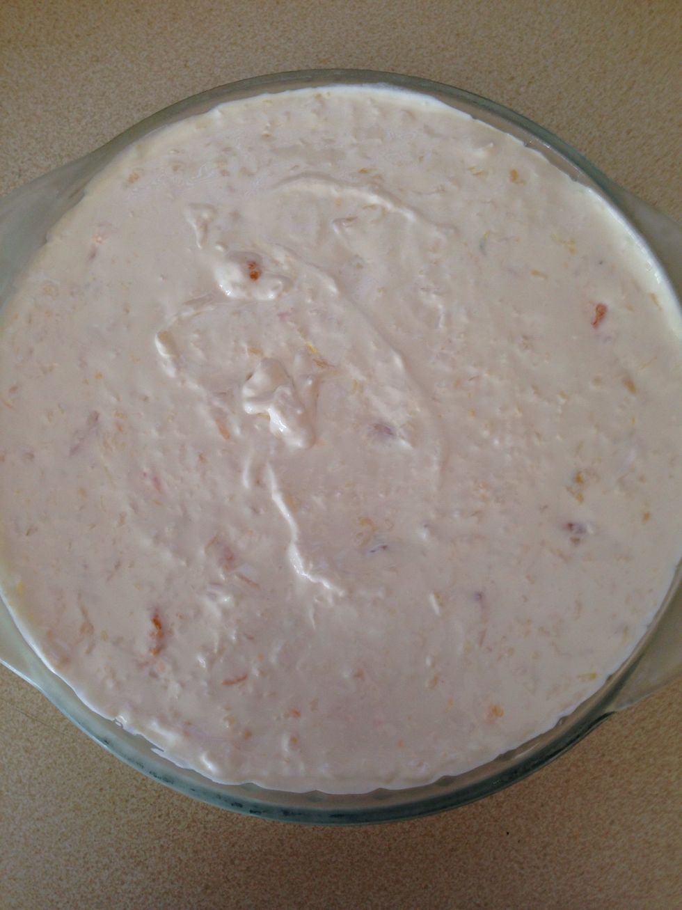 Pour the mixture over the crust and freeze for at least 3 hrs or overnight.