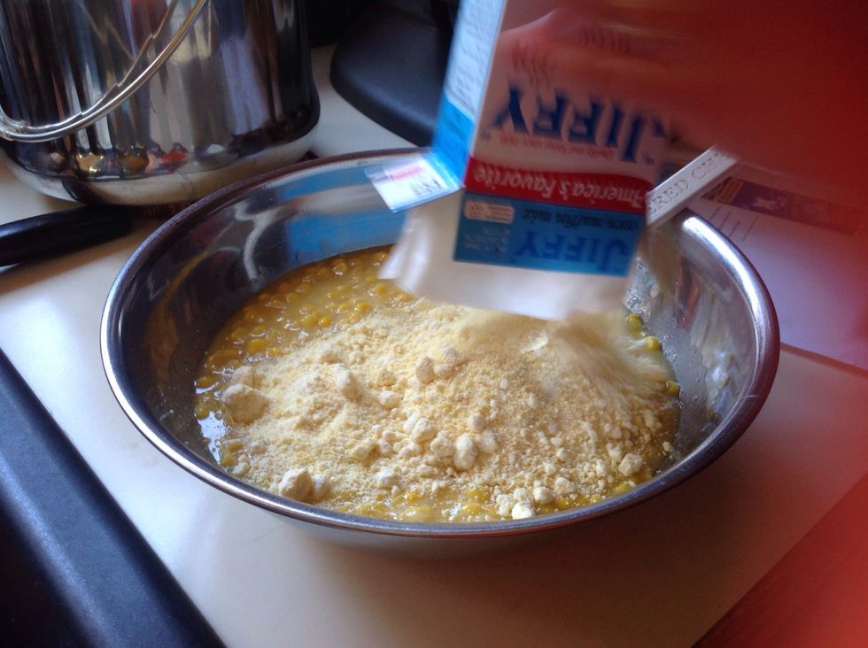 Pour the package into the bowl and mix it in