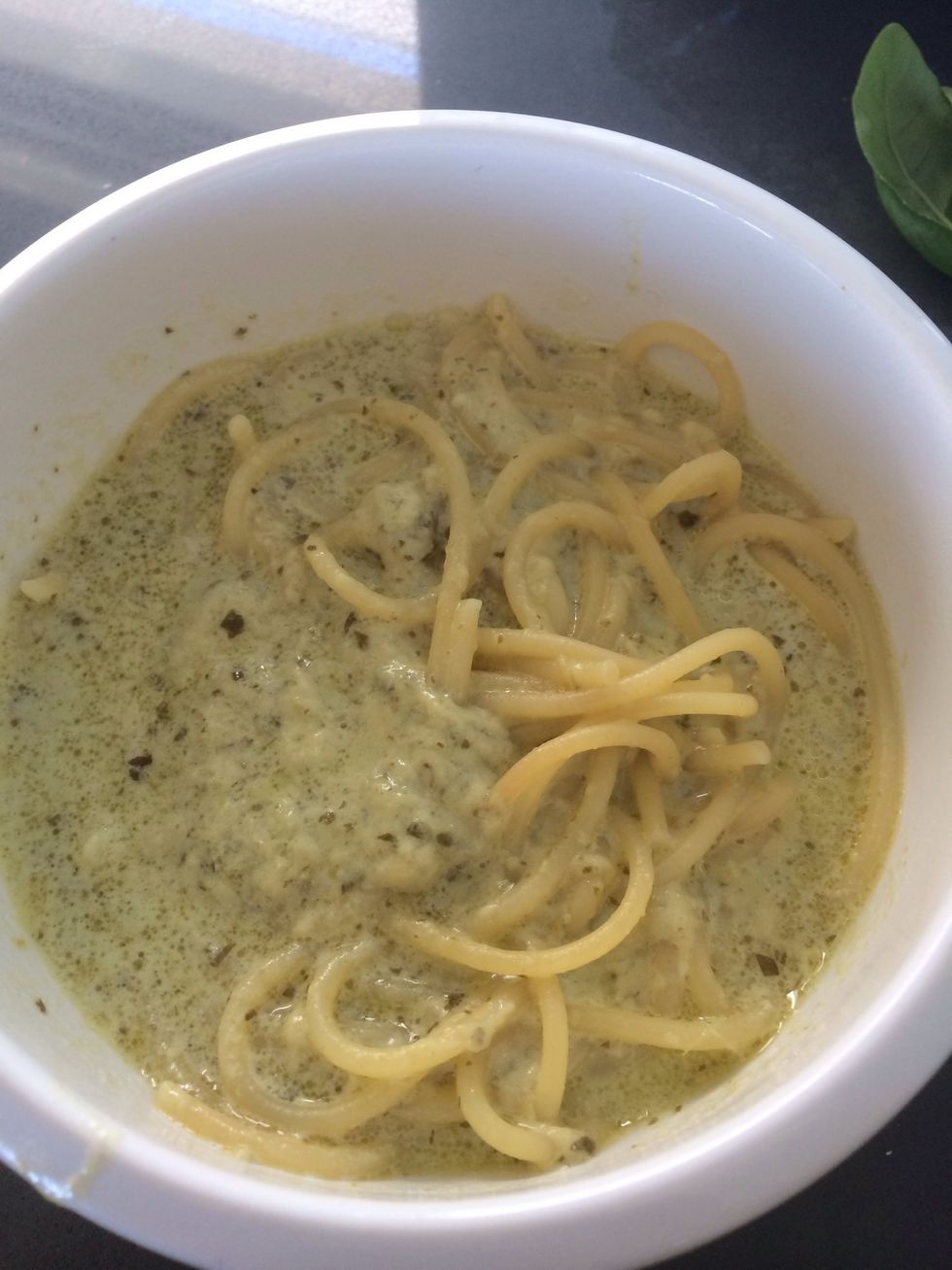 Pour the pasta into a bowl.
