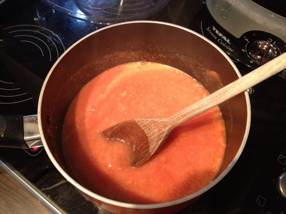 Pour the puree into a pan and bring to boil to reduce