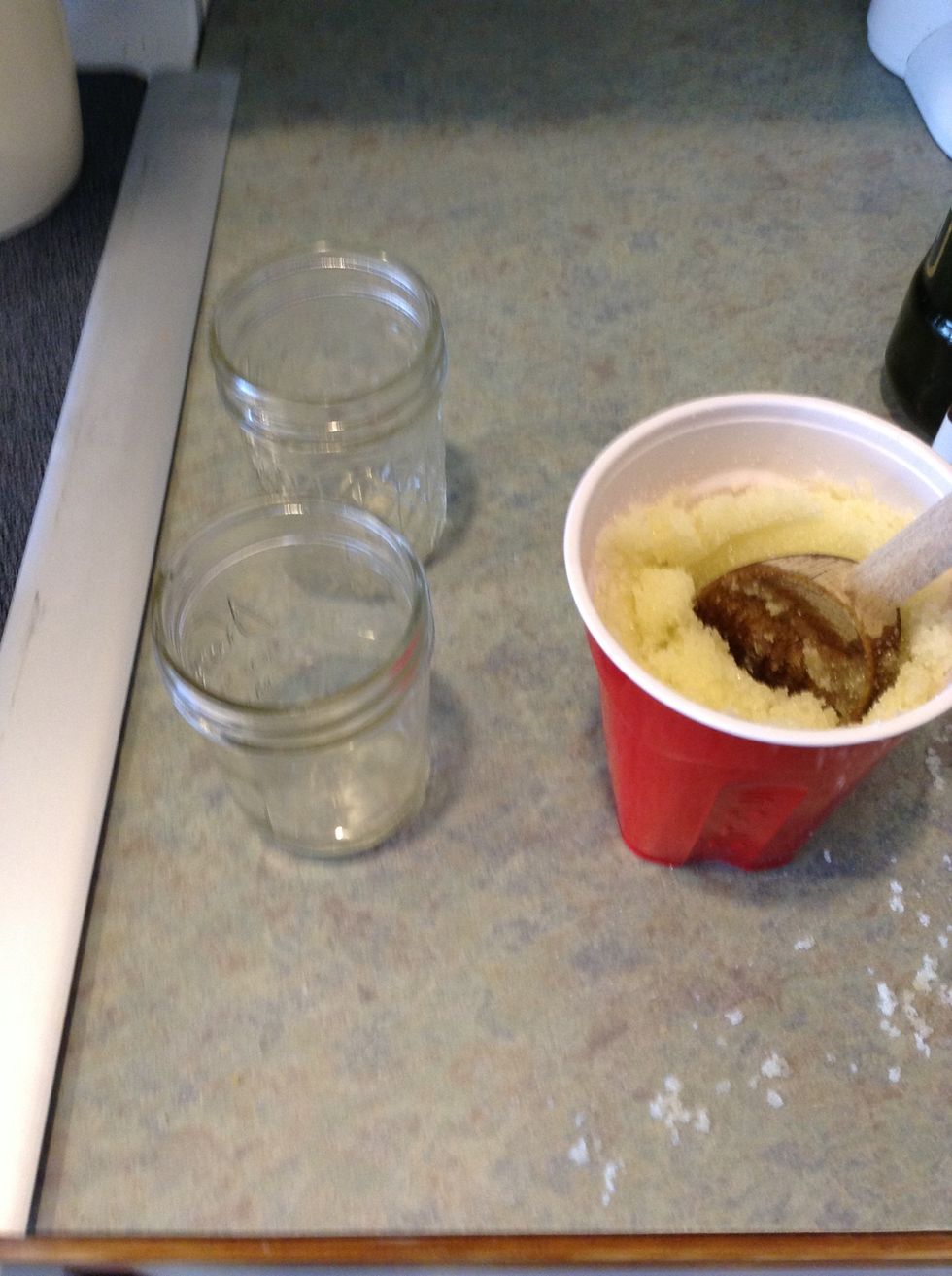 Pour the sugar mixture into the mason jar(s). Pack the sugar tightly.