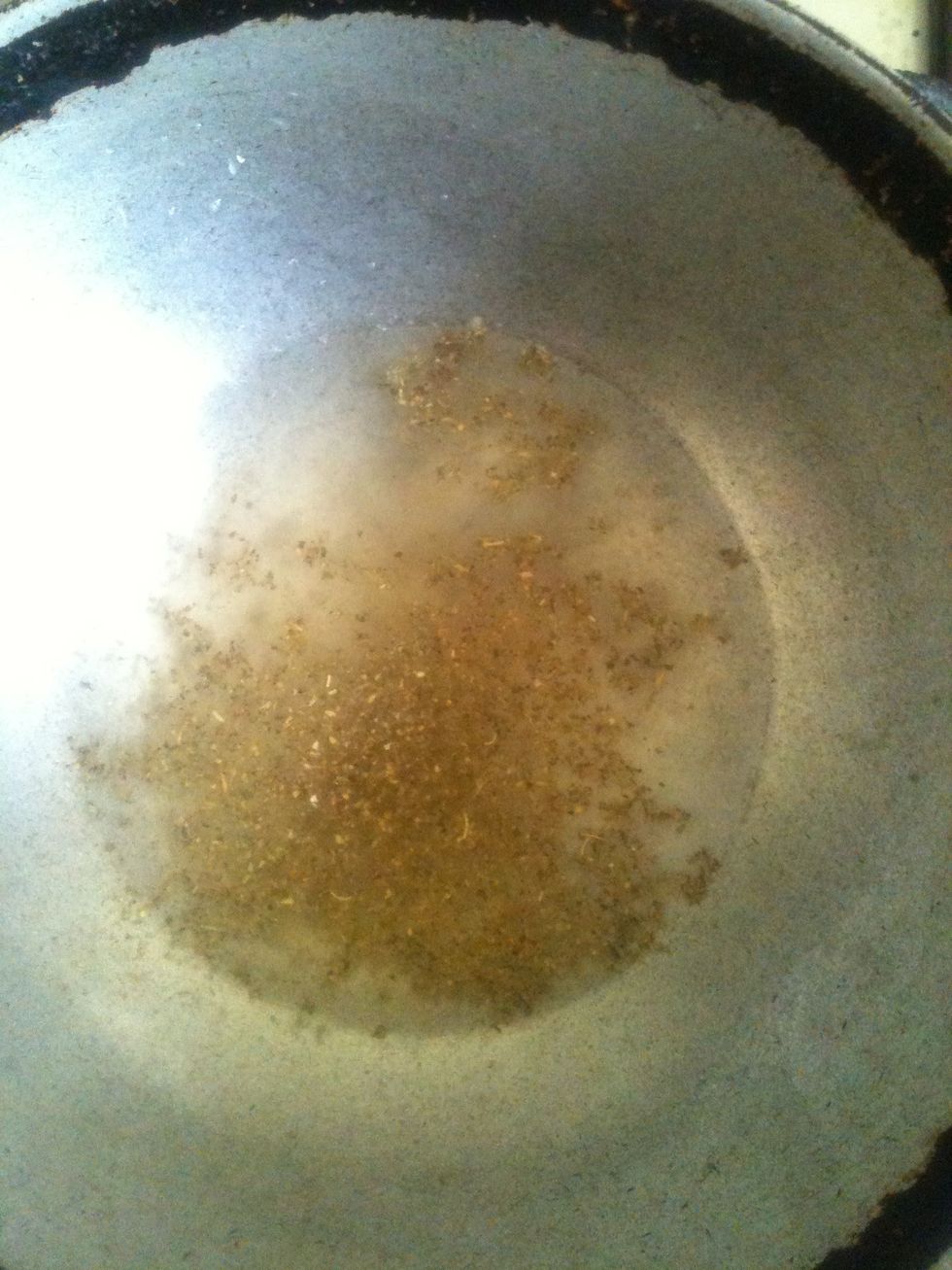 Pour the water used to boil the veggies in a sauce-pan and add some seasoning. I've added Oregano and some Pepper.