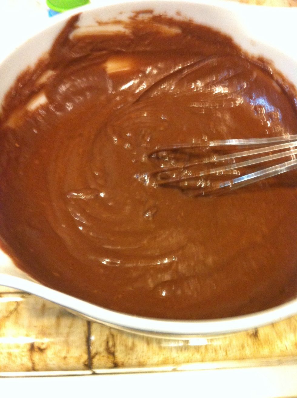 Pour the wet mixture into the dry and stir until smooth.