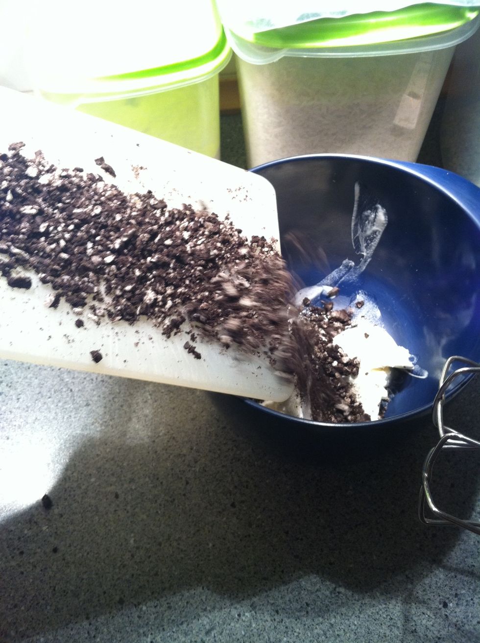 Pour them into your Vanilla ice cream and add your Vanilla powder.