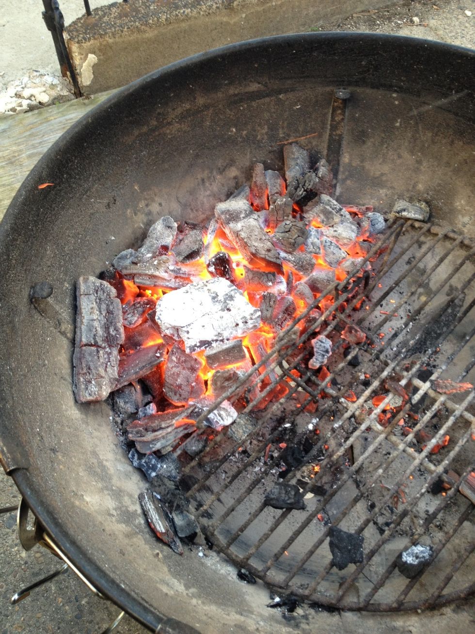 pour them out on one side if the grill