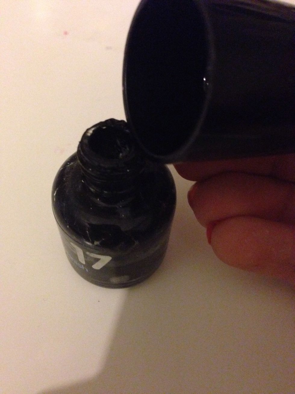Pour this carefully into the nail polish.