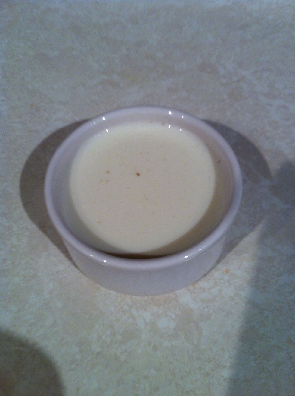 pour two measures of milk, you can also use water or half water - half milk.