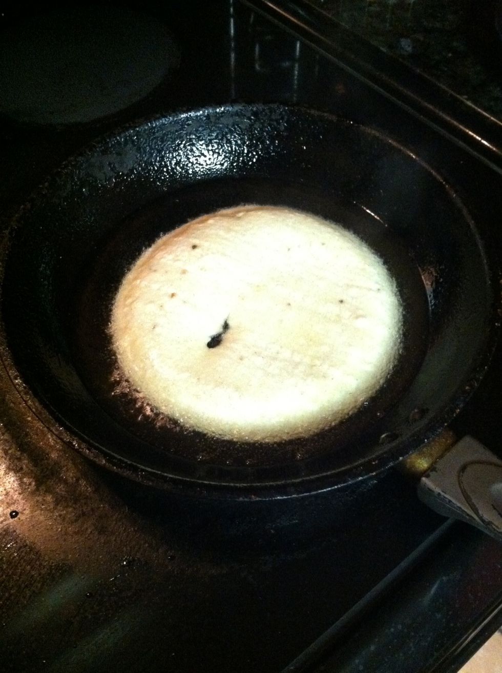 Pour vegetable oil on a pan and fry your tortillas, you can do as many as you like
