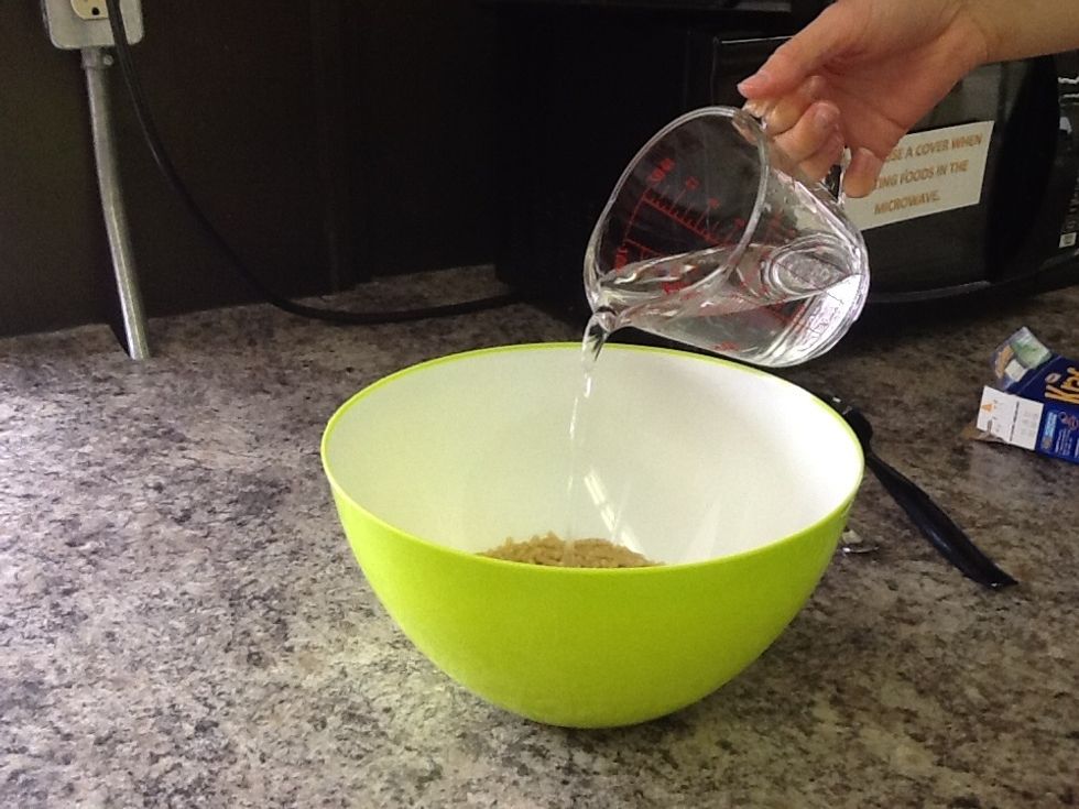Pour water into bowl