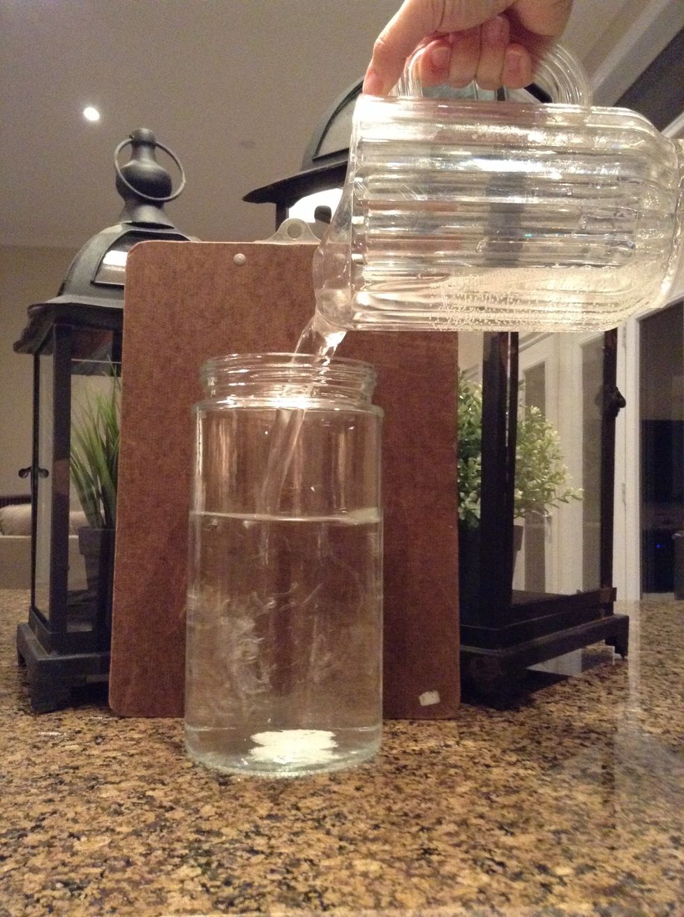 Pour water into your sealable jar